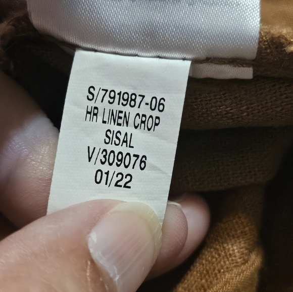 Old Navy High Waisted Linen Blend Crop Pants Sisal Size M - Picture 14 of 14